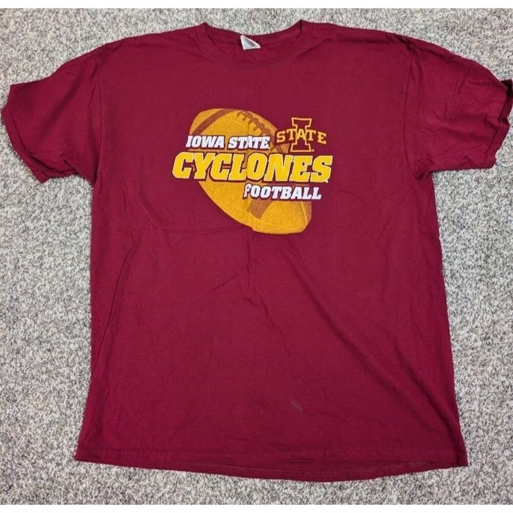 IOWA STATE CYCLONES Football 100% Cotton T-Shirt S Men's Extra Large